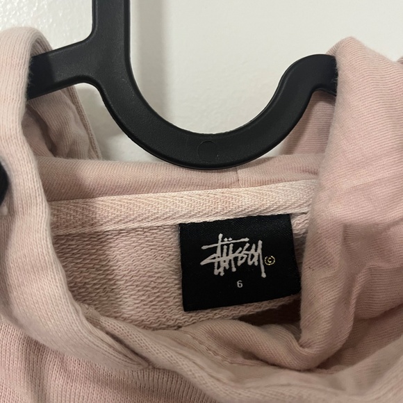 Stüssy Cropped Pink Hoodie | Kids 6 (Fits XS-S Women) - Picture 3 of 3